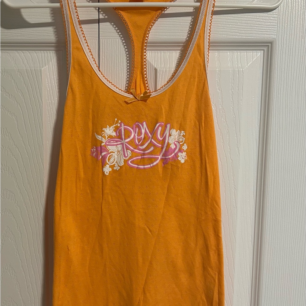 Roxy Orange Lace-Trimmed Top